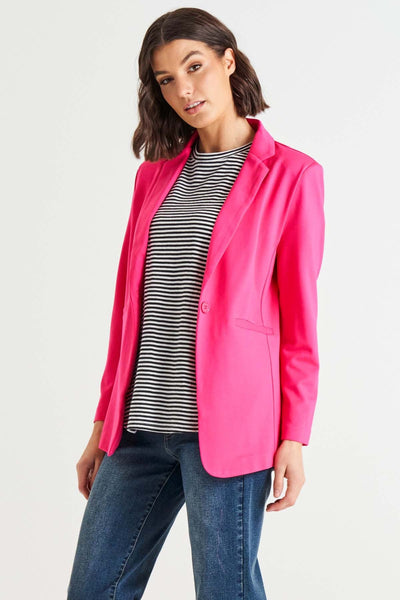 Betty Basics Portsea Blazer in Bubblegum Pink - Hey Sara