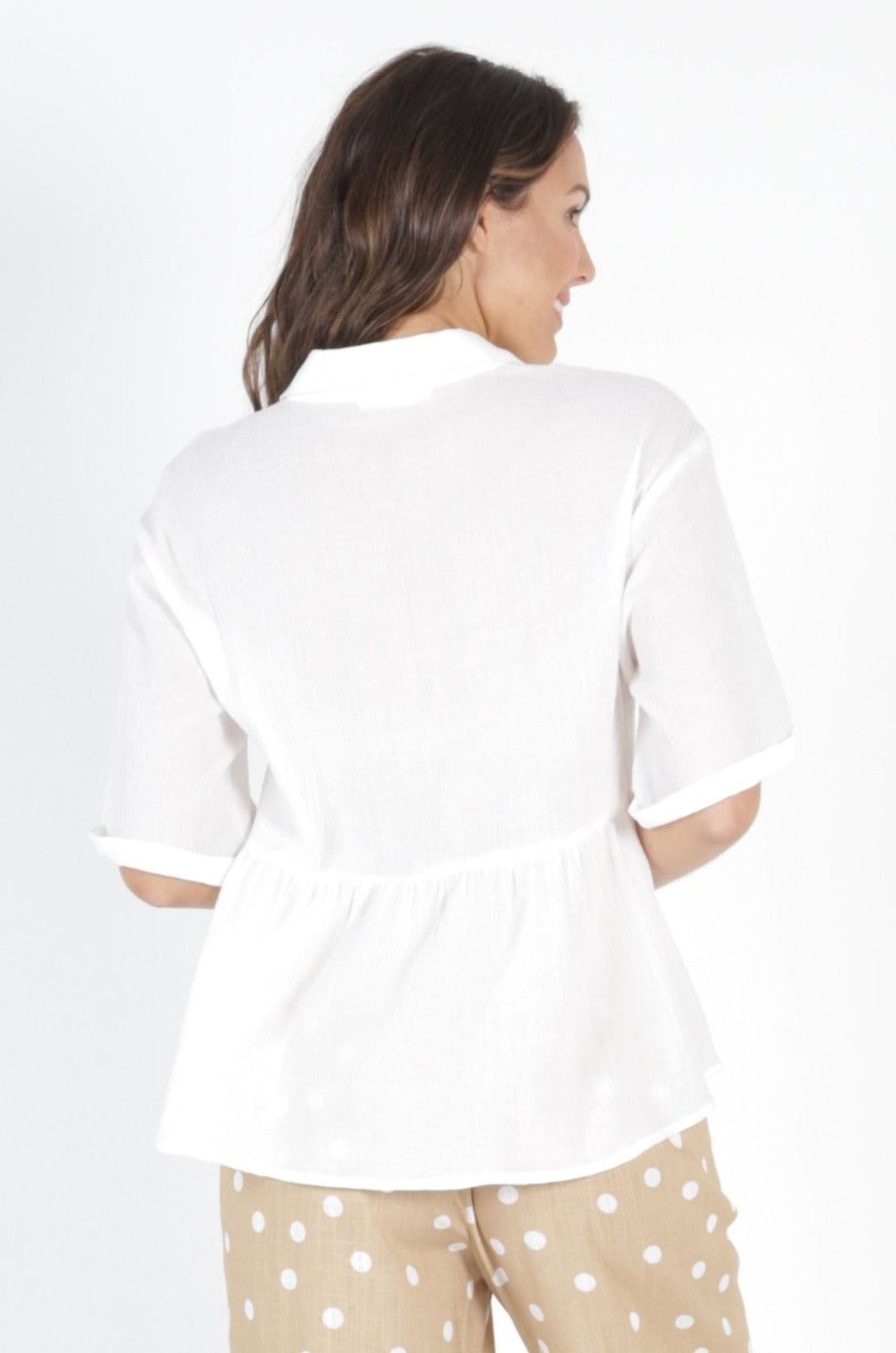 Betty Basics Ross Cotton Shirt in White - Hey Sara