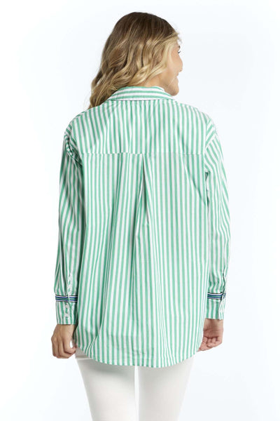 Betty Basics Scout Shirt in Green Stripe - Hey Sara