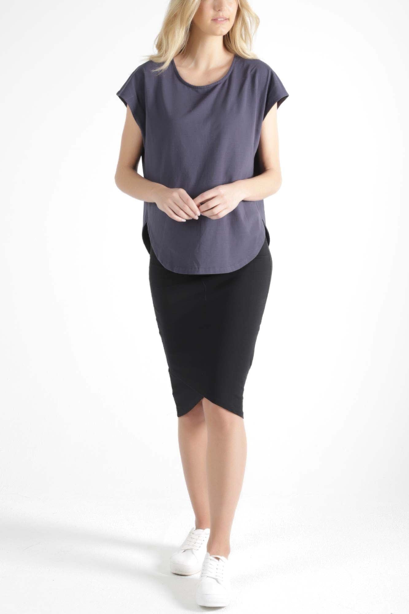 Betty Basics Tulip Top in Blue Stone - Hey Sara