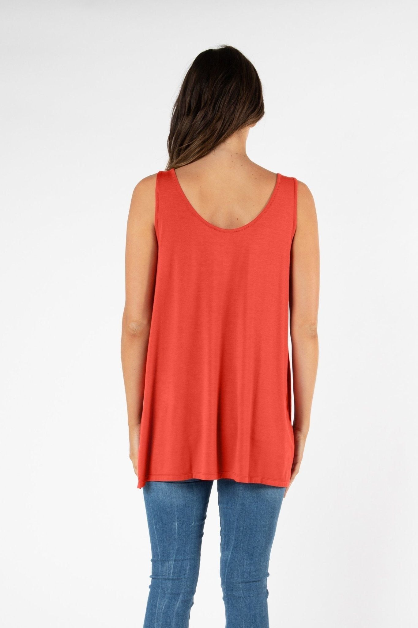 Betty Basics Zorita Tank in Sunset Red - Hey Sara