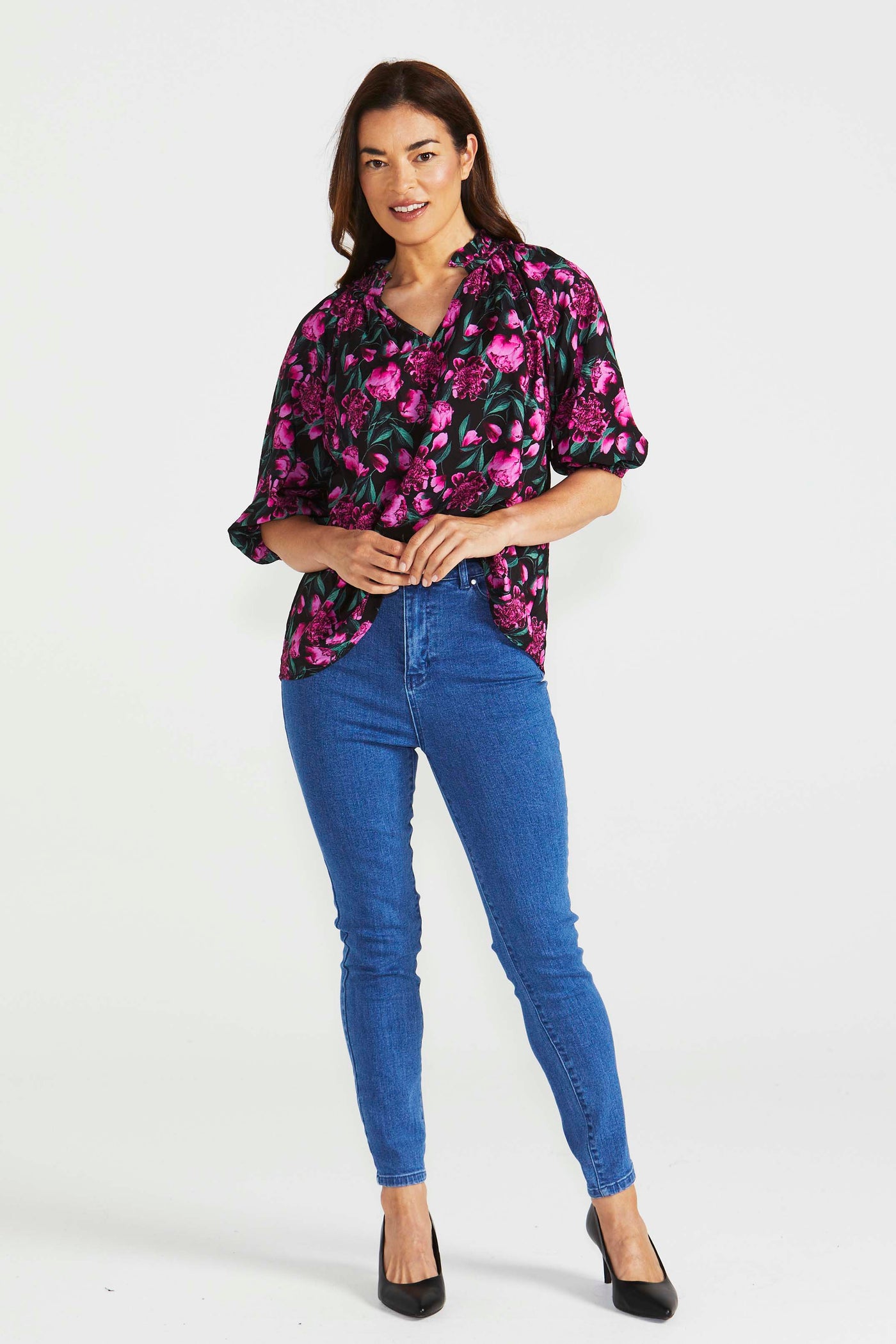 Betty Basics Cecilia Blouse in Floral Print