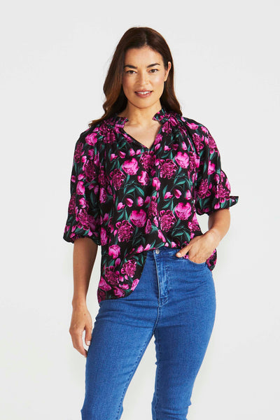 Betty Basics Cecilia Blouse in Floral Print