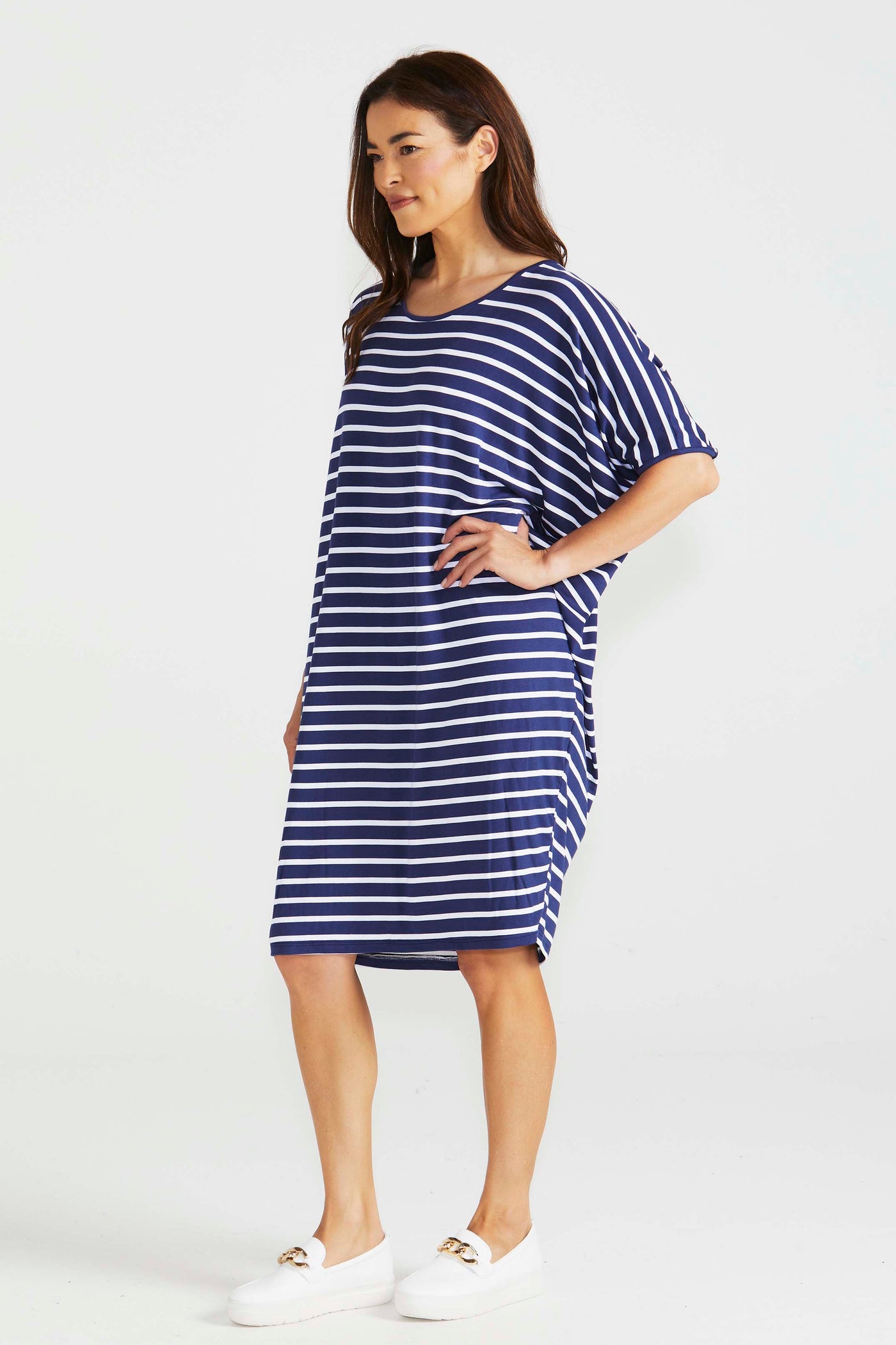 Betty Basics Maui Midi Dress in Parisian Stripe