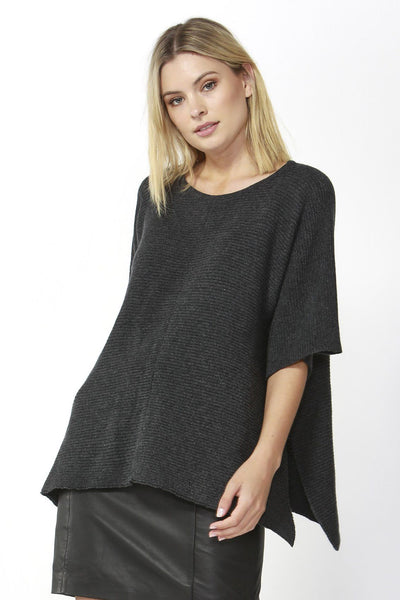 Fate + Becker Aveen Cropped Knit in Charcoal - Hey Sara