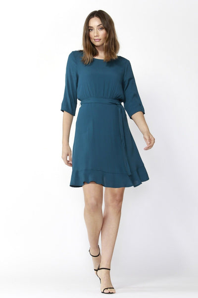Fate + Becker Dare Tie Waist Dress in Sapphire Blue - Hey Sara