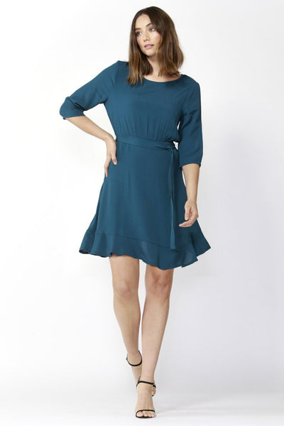 Fate + Becker Dare Tie Waist Dress in Sapphire Blue - Hey Sara
