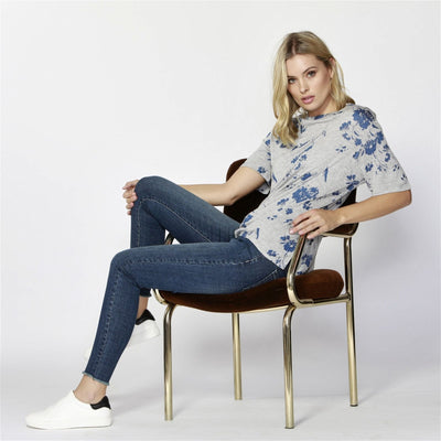 Fate + Becker Dream Big Floral Tee in Grey Print - Hey Sara