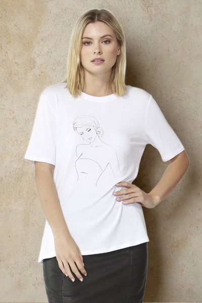 Fate + Becker Eden Tee in Pearl White - Hey Sara