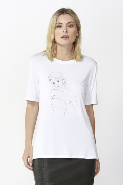 Fate + Becker Eden Tee in Pearl White - Hey Sara
