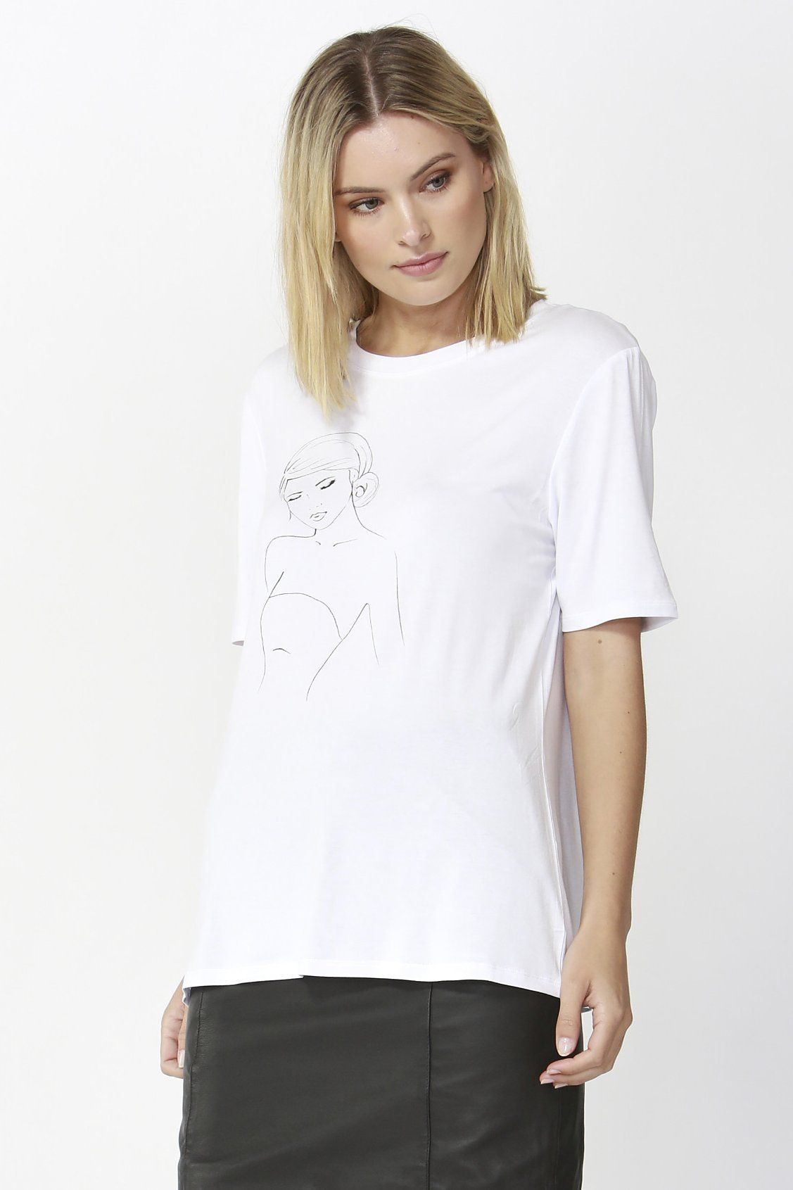Fate + Becker Eden Tee in Pearl White - Hey Sara