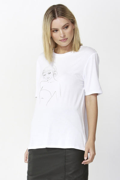 Fate + Becker Eden Tee in Pearl White - Hey Sara