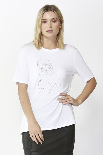 Fate + Becker Eden Tee in Pearl White - Hey Sara