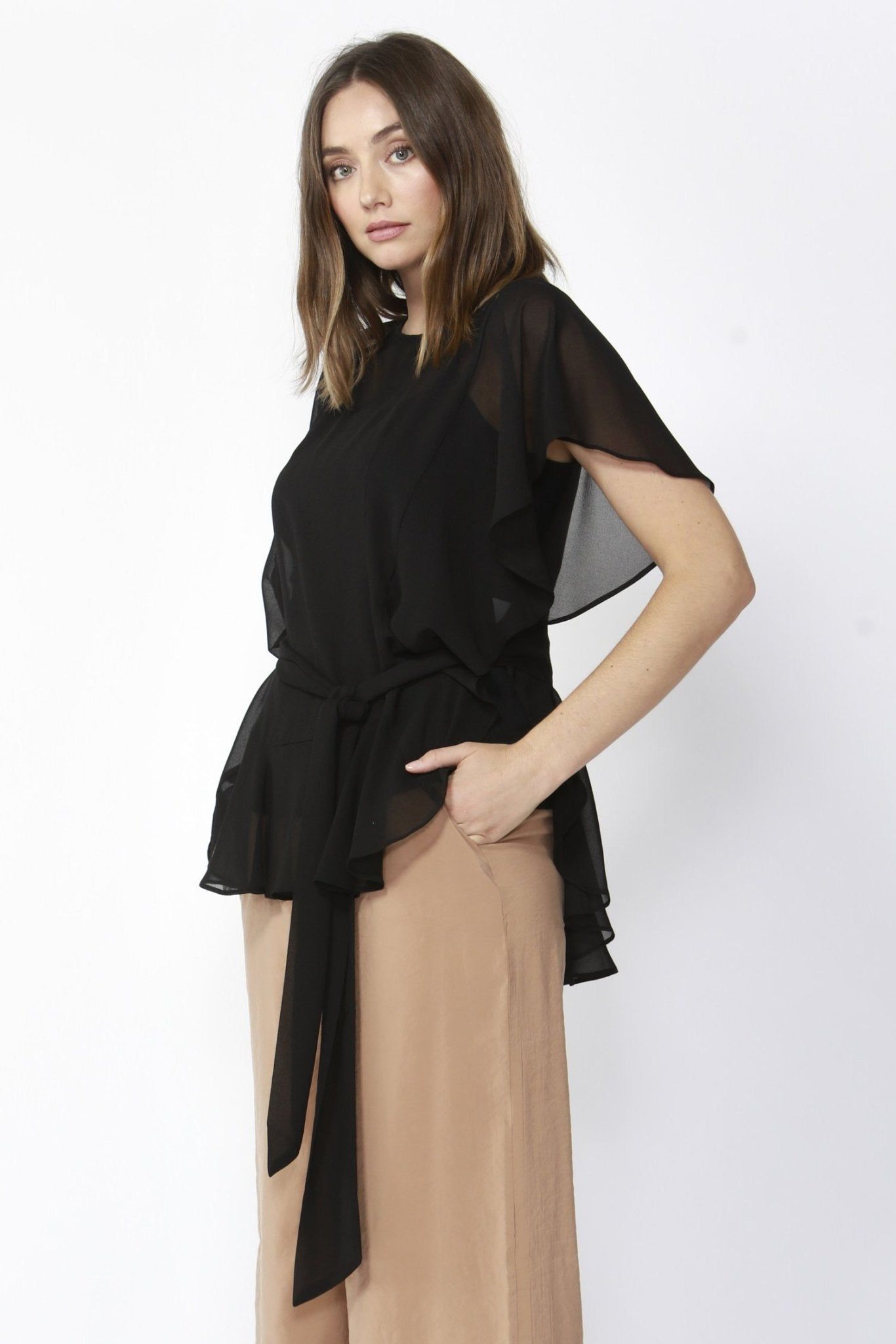 Fate + Becker Free Love Sheer Blouse in Black - Hey Sara