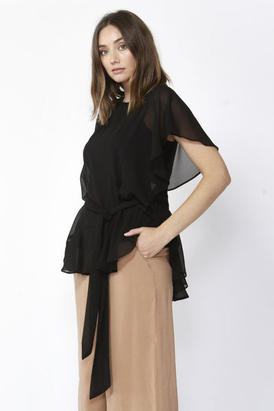 Fate + Becker Free Love Sheer Blouse in Black - Hey Sara