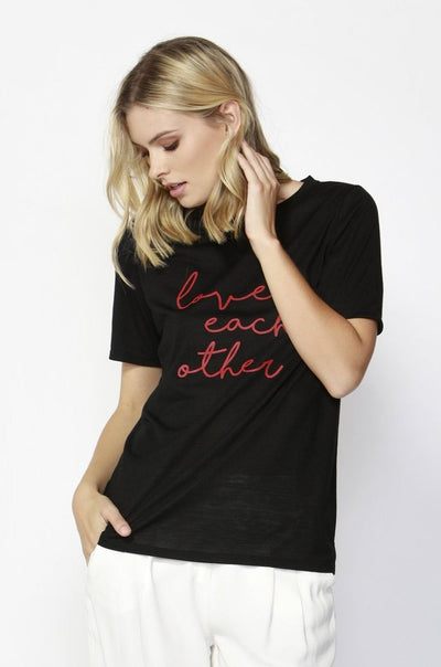Fate + Becker Love Each Other Tee in Black - Hey Sara