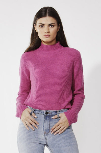 Fate + Becker Marty Turtleneck Knit Jumper in Boysenberry - Hey Sara