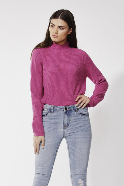 Fate + Becker Marty Turtleneck Knit Jumper in Boysenberry - Hey Sara