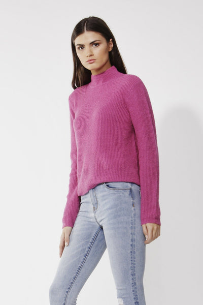 Fate + Becker Marty Turtleneck Knit Jumper in Boysenberry - Hey Sara