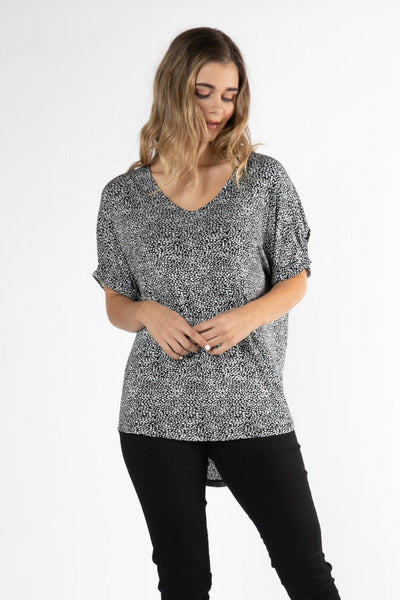 Betty Basics Granada Oversized Tee in Black / White Terrain - Hey Sara