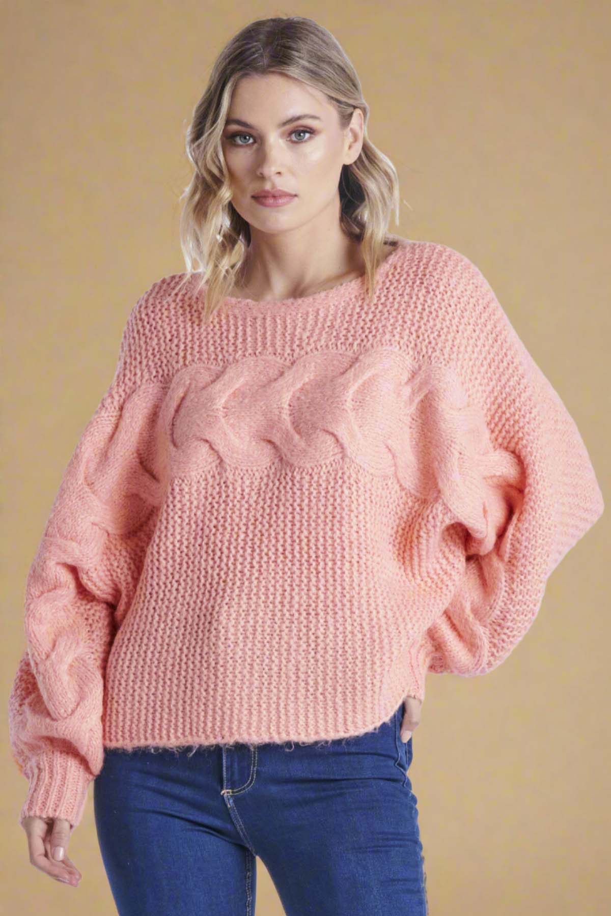 Sass Alyce Knit Jumper in Peach