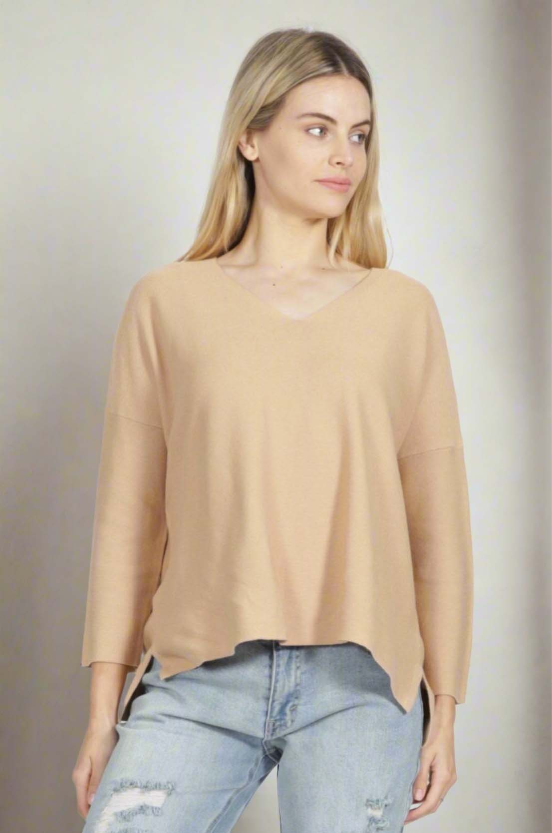 Sass Imdie Knit Top in Tan