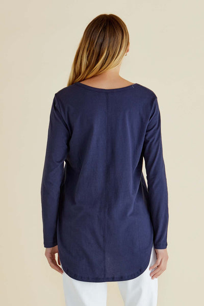 Betty Basics Megan Long Sleeve Top in Navy