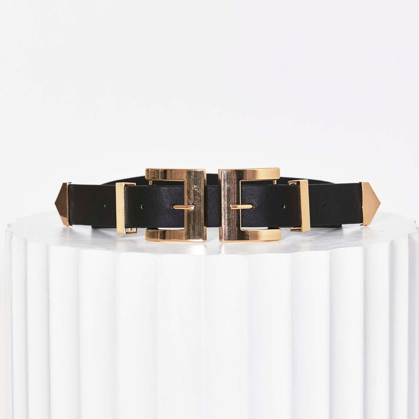 Fate + Becker People Like Us Belt in Black with Gold Buckle - Hey Sara