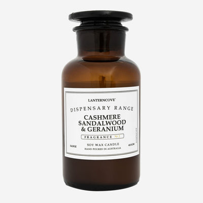 Lantern Cove Dispensary Cashmere Sandalwood and Geranium 14.5oz Candle - Hey Sara