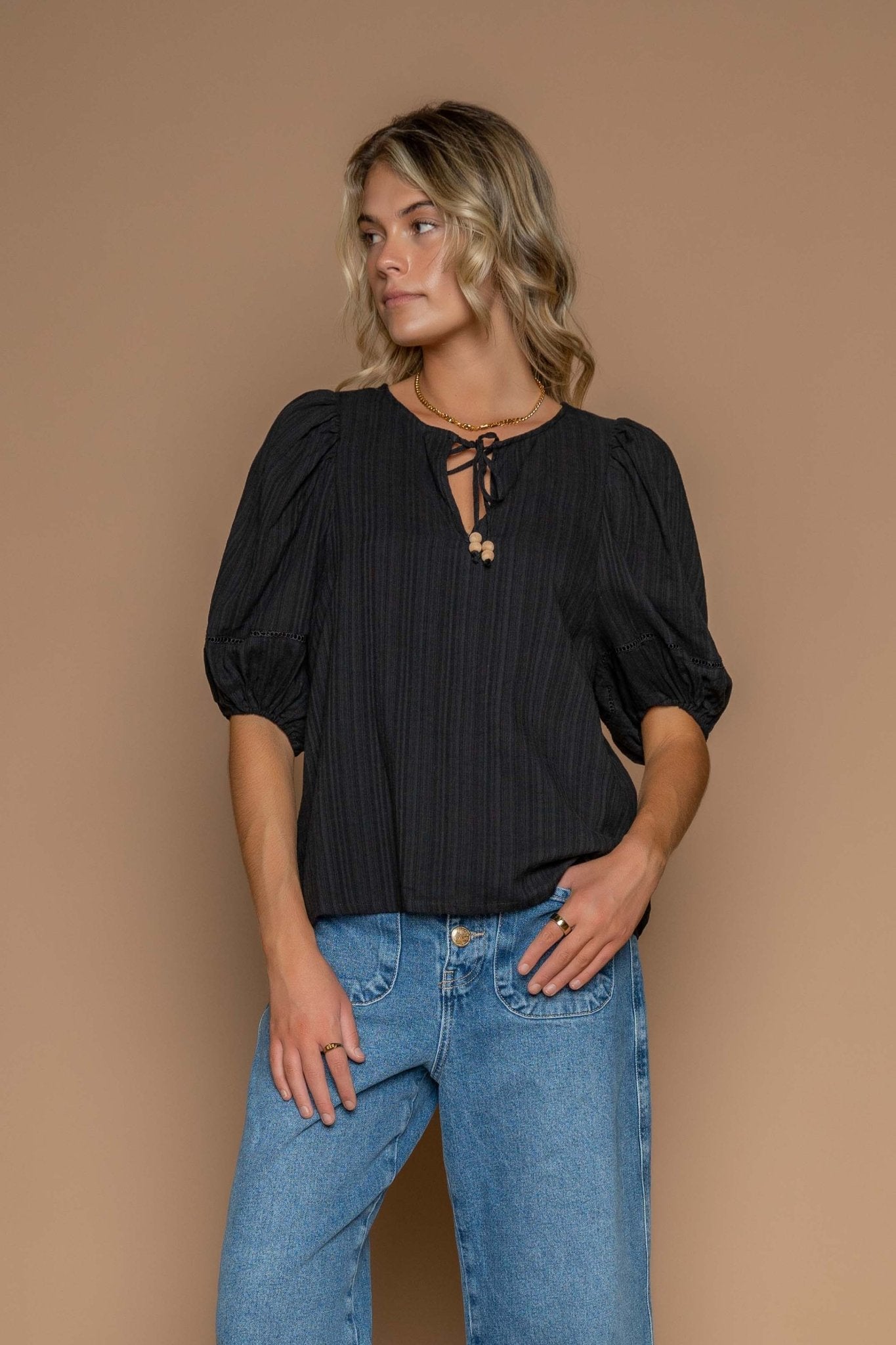 Silent Echo Beatrix Top in Black - Hey Sara