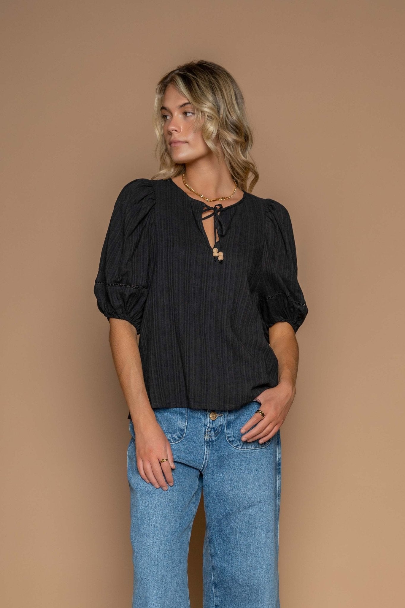 Silent Echo Beatrix Top in Black - Hey Sara