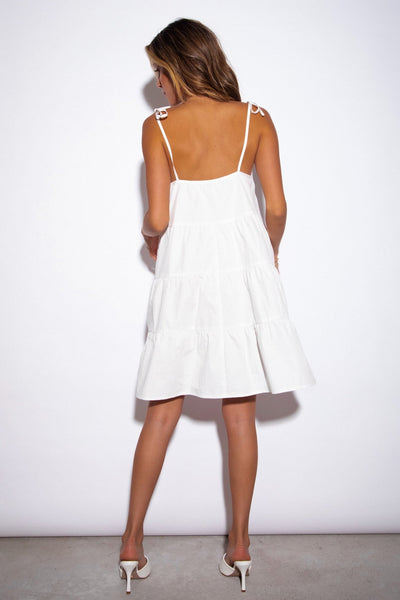 SNDYS St Tropez Mini Dress in White - Hey Sara